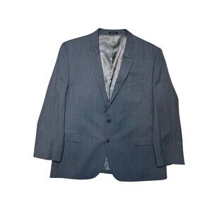 Egara Men's Blazer Jacket Sport Suit Coat 50L Long All Season Wool Gray Slim Fit